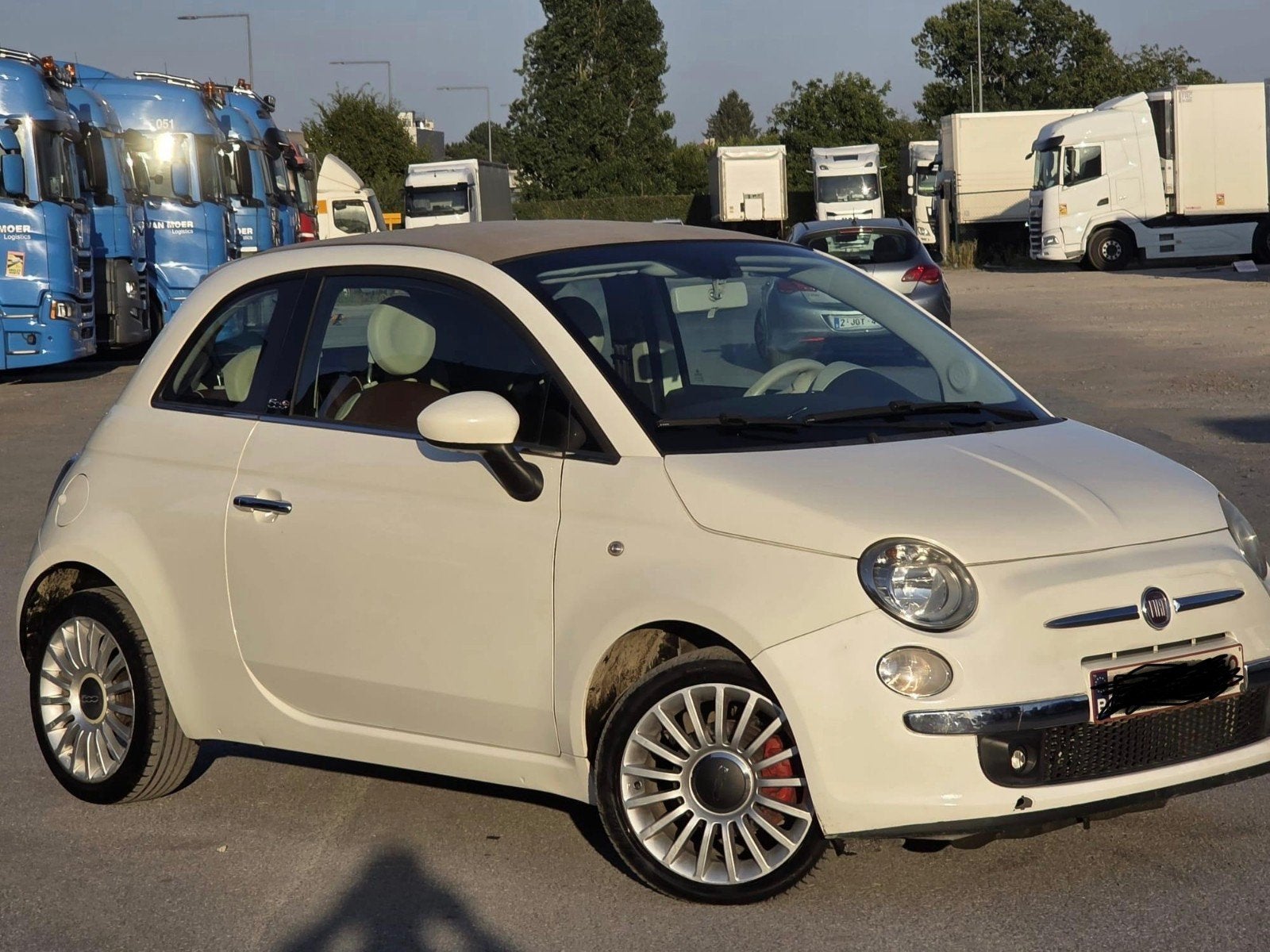Fiat 500/102000km/Cabriolet, Auto's, Fiat, 4 zetels, Beige, 4 cilinders, Cabriolet