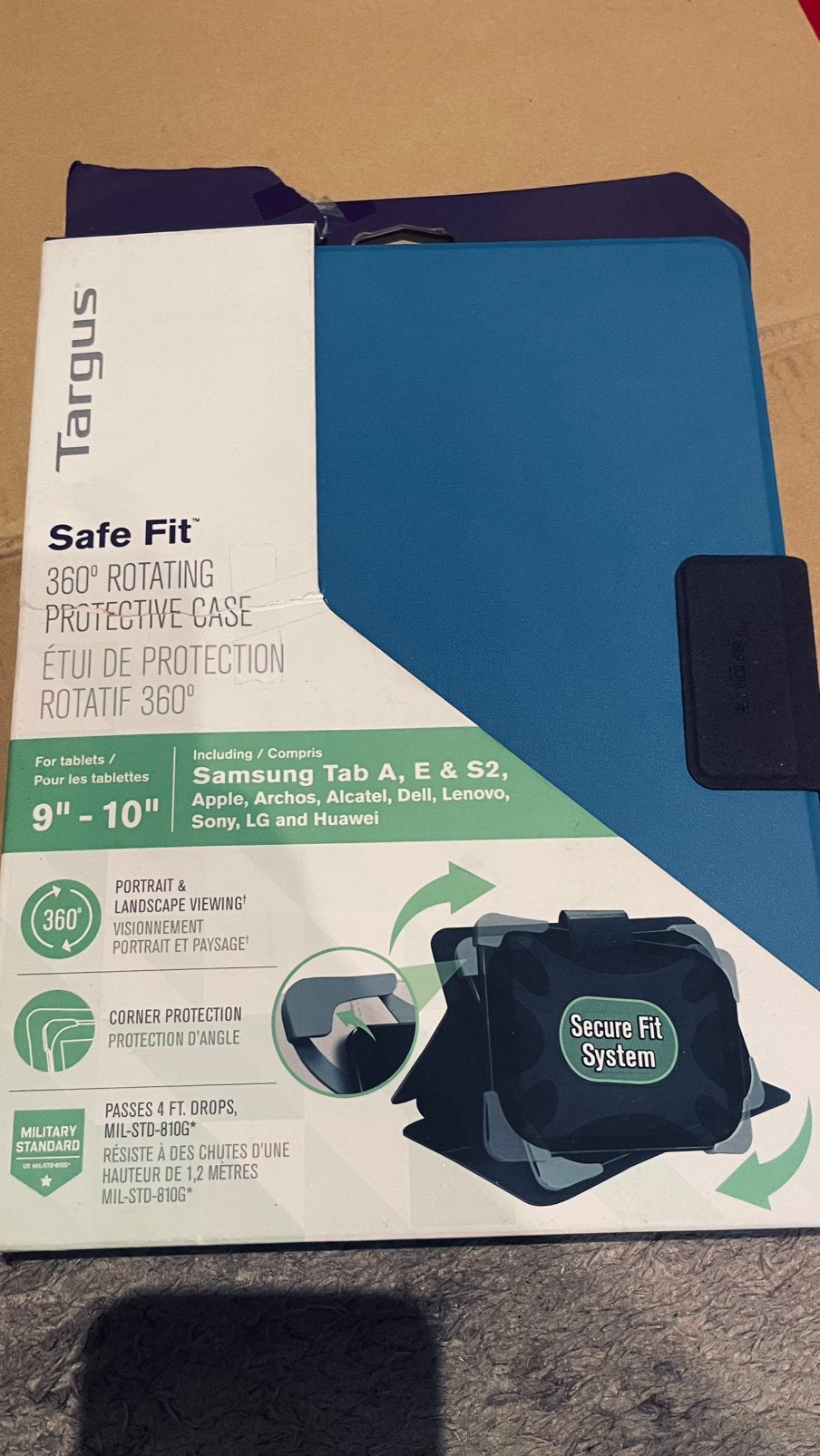 Targus Safe Fit 360 Tablet Hoes (9-10 inch) - Blauw - Nieuw, Computers en Software, Tablet-hoezen, Nieuw, Bescherming voor- en achterkant