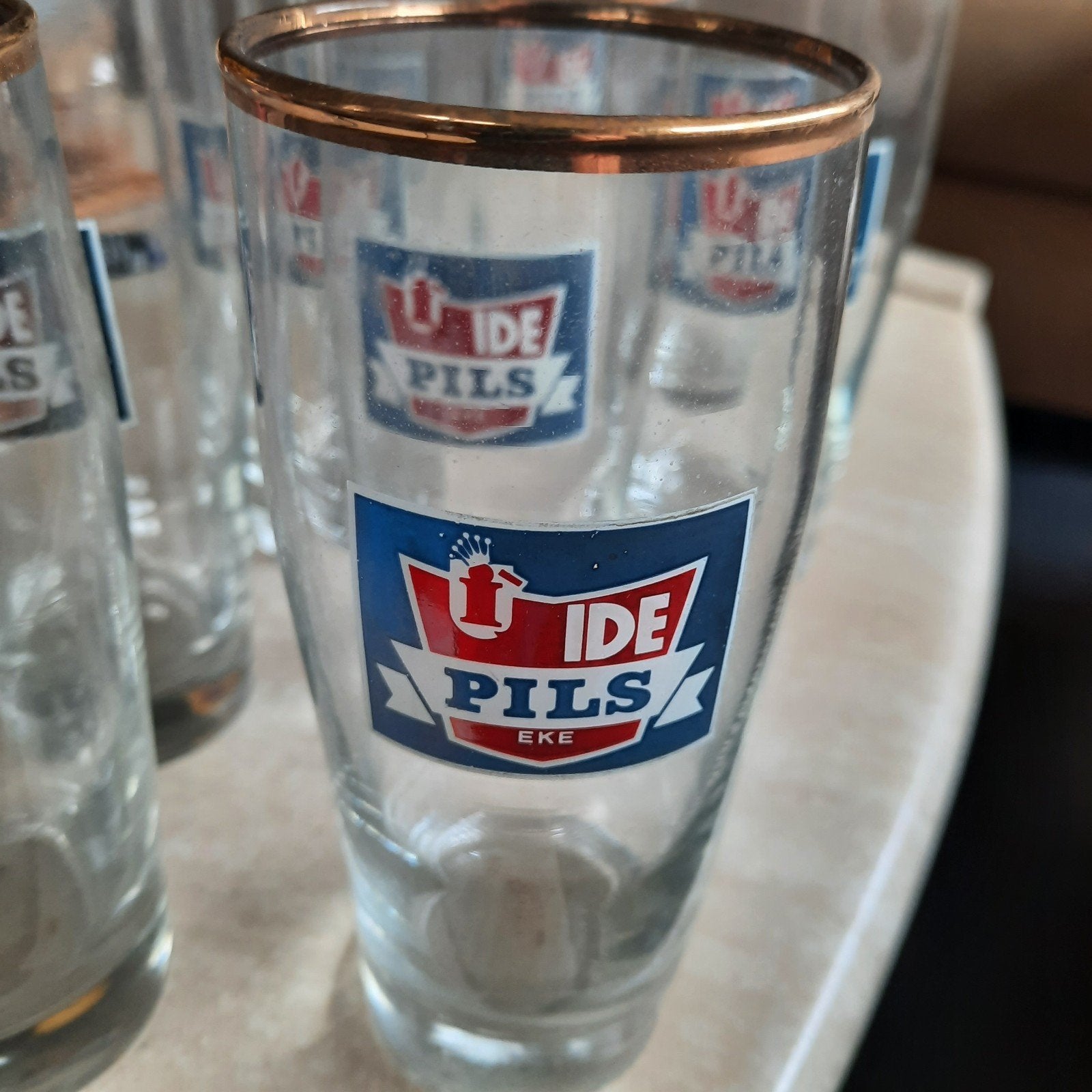 Glas IDE Pils - EKE . Verdwenen brouwerij Eke - Nazareth ., Ophalen of Verzenden, Zo goed als nieuw, Glas of Glazen, Overige merken