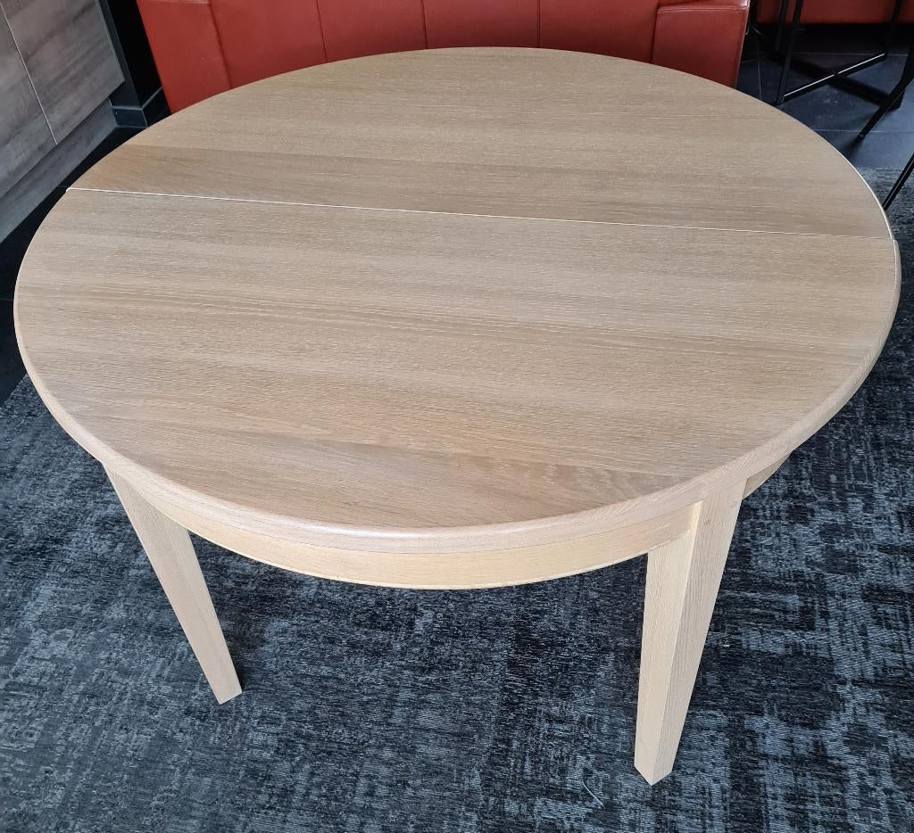 ronde uittrekbare eettafel massieve beuk, Cinq personnes ou plus, Enlèvement, Utilisé, Autres essences de bois