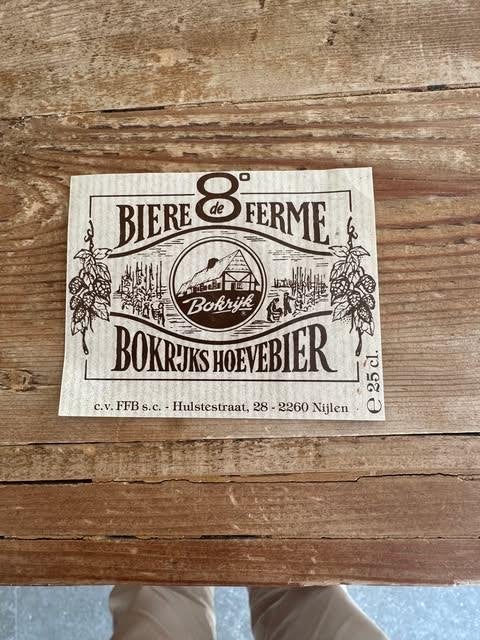 Étiquette de bière de ferme Bokrijks label Nijlen, Enlèvement ou Envoi, Comme neuf, Autres types, Autres marques