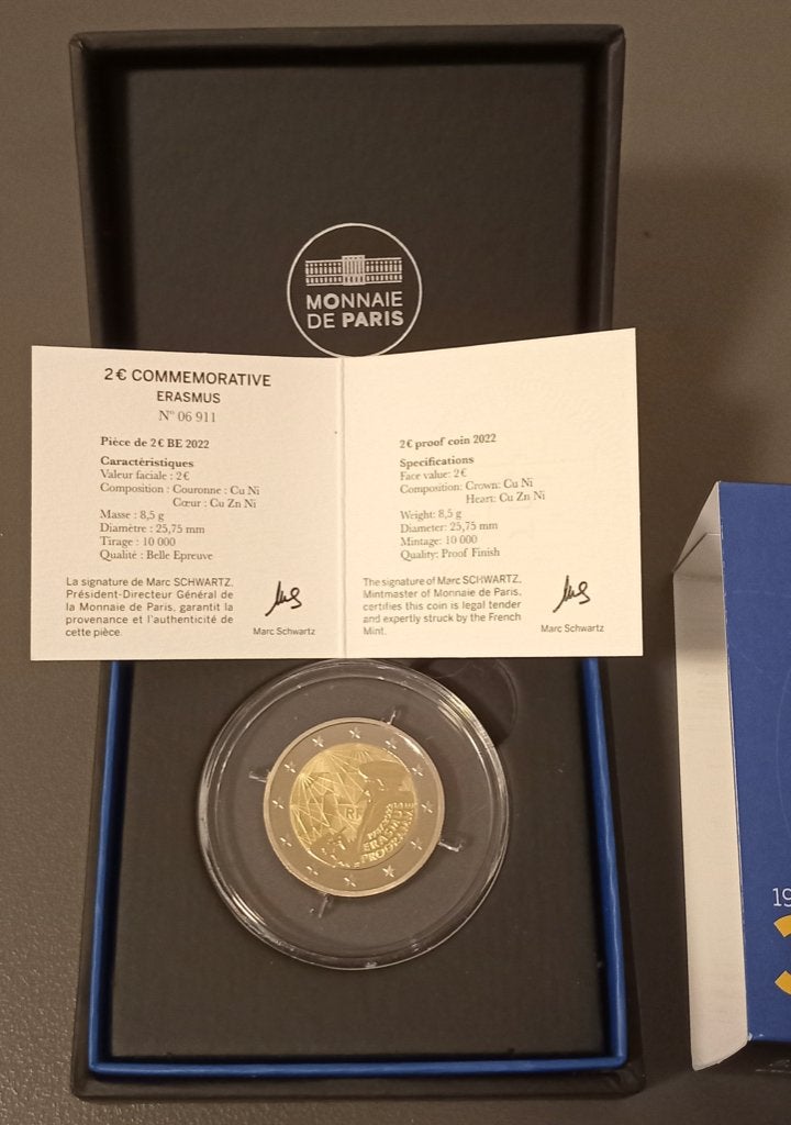 2 euro Belle Epreuve France 2022 Programme Erasmus, Timbres & Monnaies, Enlèvement ou Envoi, France, 2 euros