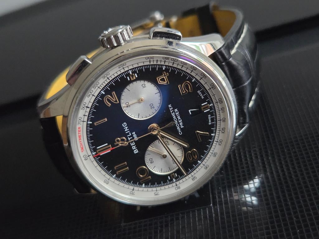 Breitling Premier B01 Chronograph 42, Handtassen en Accessoires, Horloges | Heren, Zo goed als nieuw, Polshorloge, Breitling, Staal