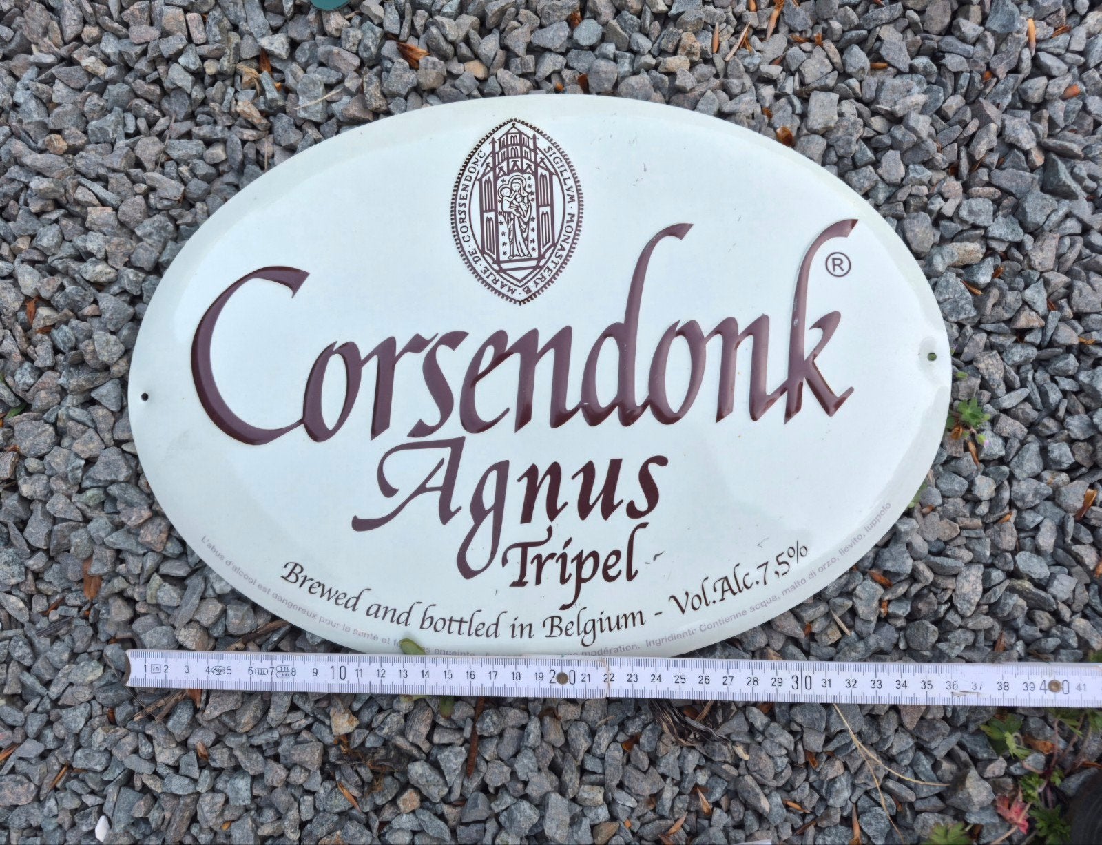 Corsendonk metalen bierbordjes – 2-delige set, Enlèvement, Comme neuf, Panneau, Plaque ou Plaquette publicitaire, Autres marques