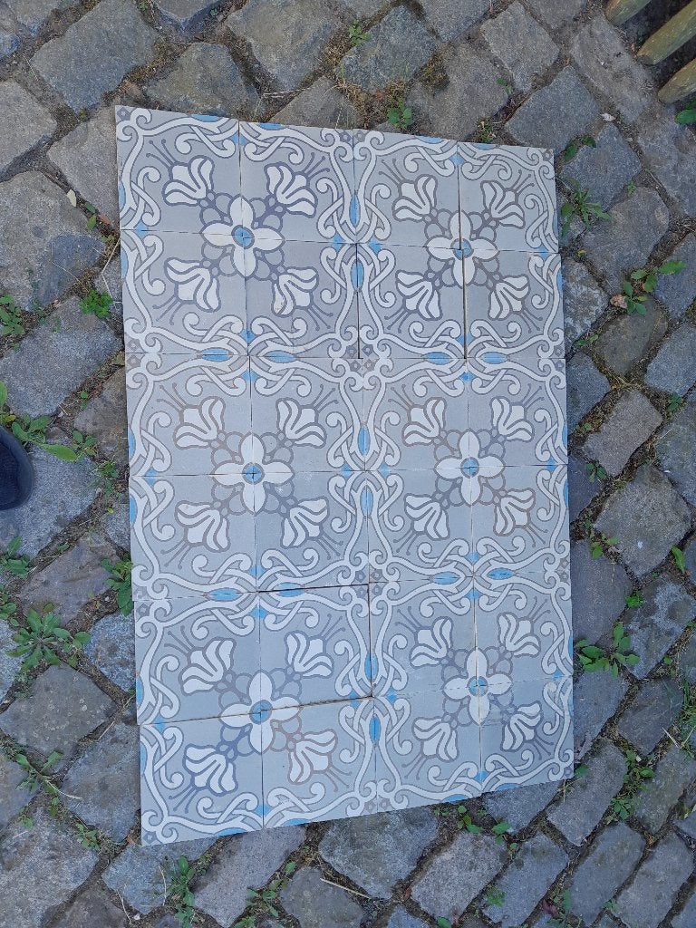 Petit lot de carreaux de sol Art Nouveau (1900), Bricolage & Construction, Dalles & Carrelages, Carrelage de sol, Céramique, Moins de 20 cm