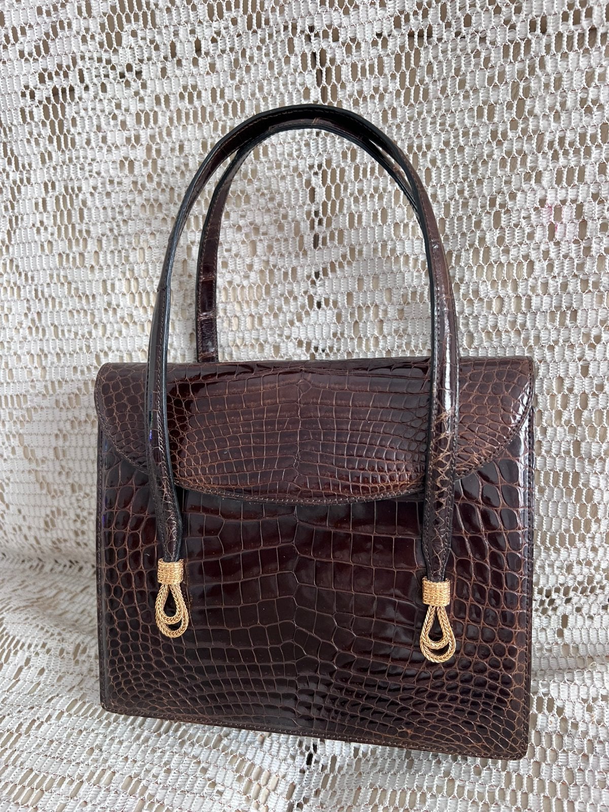 Sublieme bruine tas van krokodillenleer van GUCCI, Ophalen of Verzenden, Zo goed als nieuw