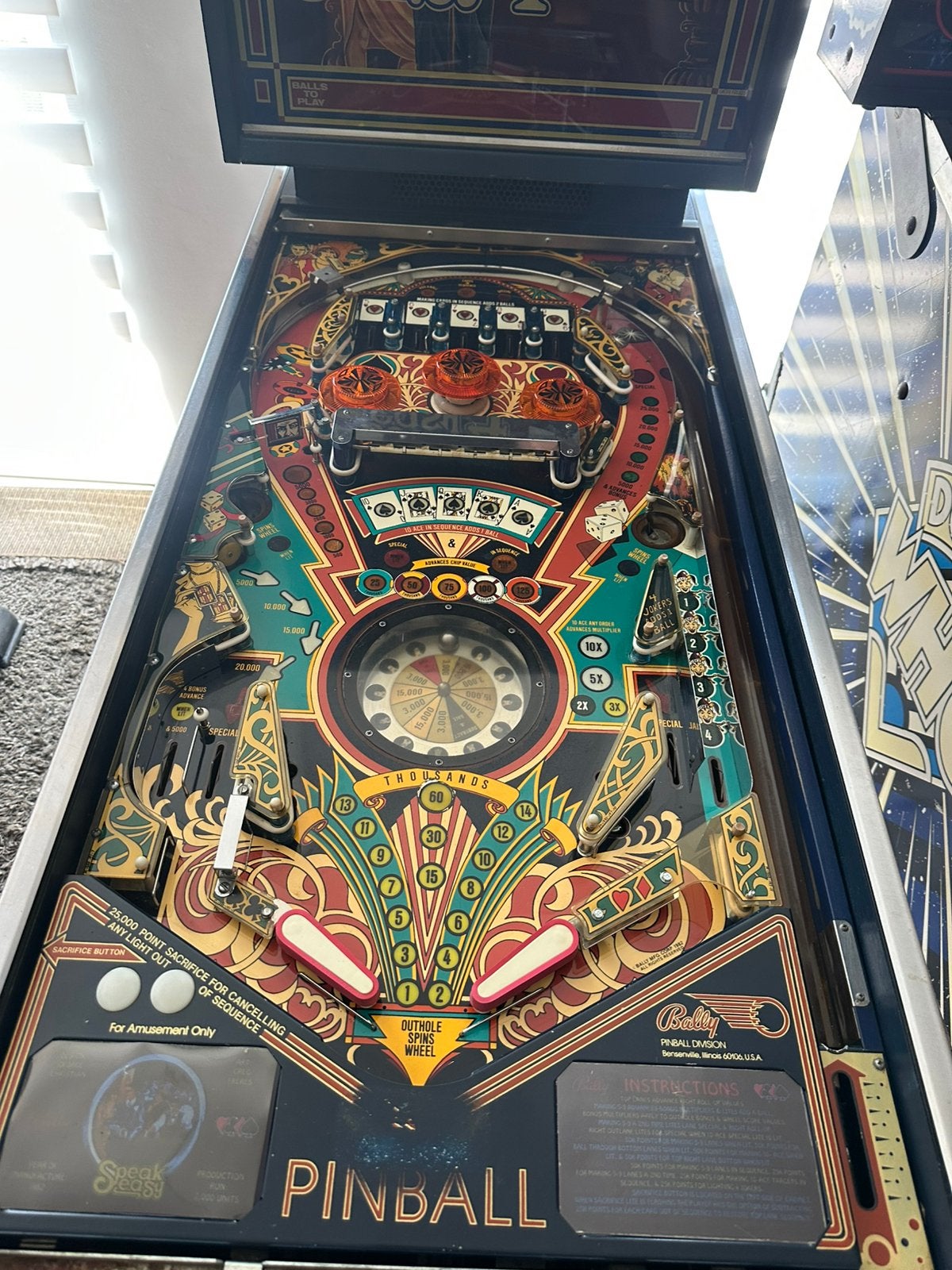 Flipperkast Bally SpeakEasy 4, in topstaat, Verzamelen, Automaten | Flipperkasten, Ophalen, Zo goed als nieuw, Flipperkast, Bally