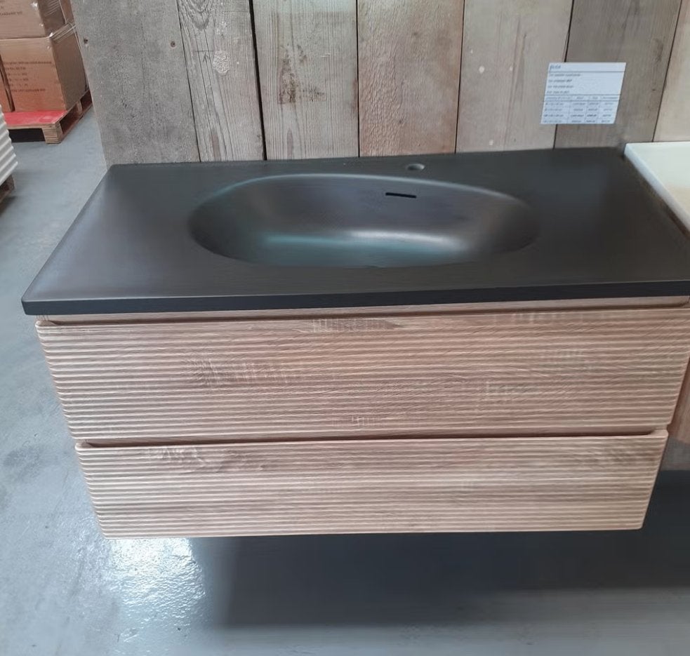 Badmeubel, licht eiken, wastafel+onderkast, organisch, Elda, Maison & Meubles, Accessoires pour la Maison | Autre, Neuf, Enlèvement ou Envoi