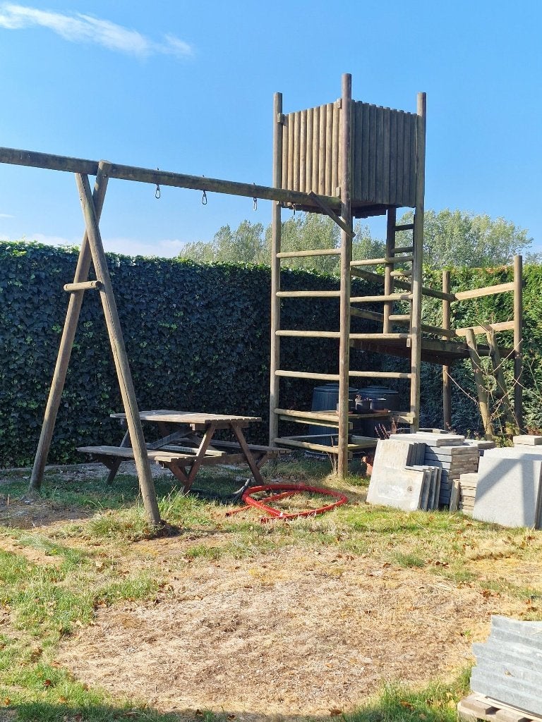 Houten speeltoren met toebehoren, Ophalen, Gebruikt, Schommel