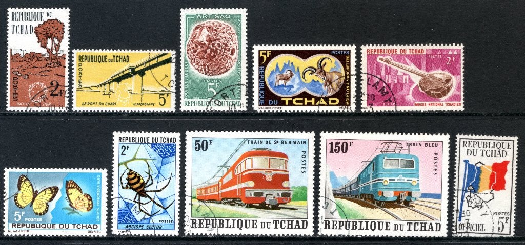 TCHAD Lot de timbres timbrés, Envoi, Autres pays, Affranchi