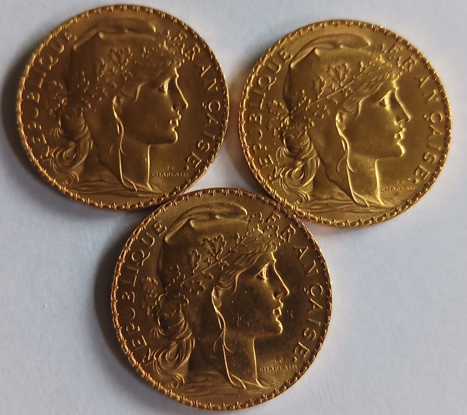3* 20 francs Or, Timbres & Monnaies, Enlèvement, Or