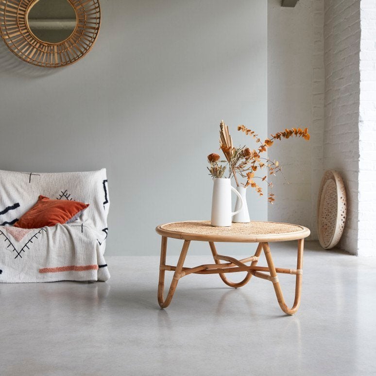 Très belle table basse cannage Tikamoon, Rond, 50 à 100 cm, Enlèvement, 50 à 100 cm