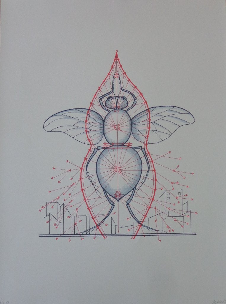ILYA KABAKOV / UNTITLED / KLEURZEEFDRUK / 80x60cm / SIG, Antiquités & Art, Art | Lithographies & Sérigraphies, Signé, Enlèvement ou Envoi