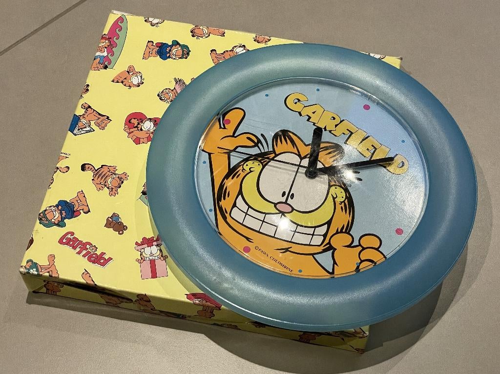vintage wandklok garfield jaren '90, Verzamelen, Ophalen, Garfield, Gebruikt, Gebruiksvoorwerp