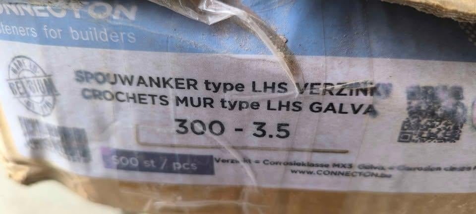 Crochets mur type LKS galva 300-3.5 : 500 pces : 30 €, Enlèvement, Neuf, Bricolage