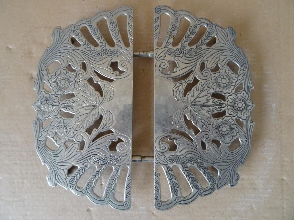 Curiosa vintage verzilverde Wallace onderzetter pan of plant, Gebruikt, Onbekend, Ophalen of Verzenden, Wallace
