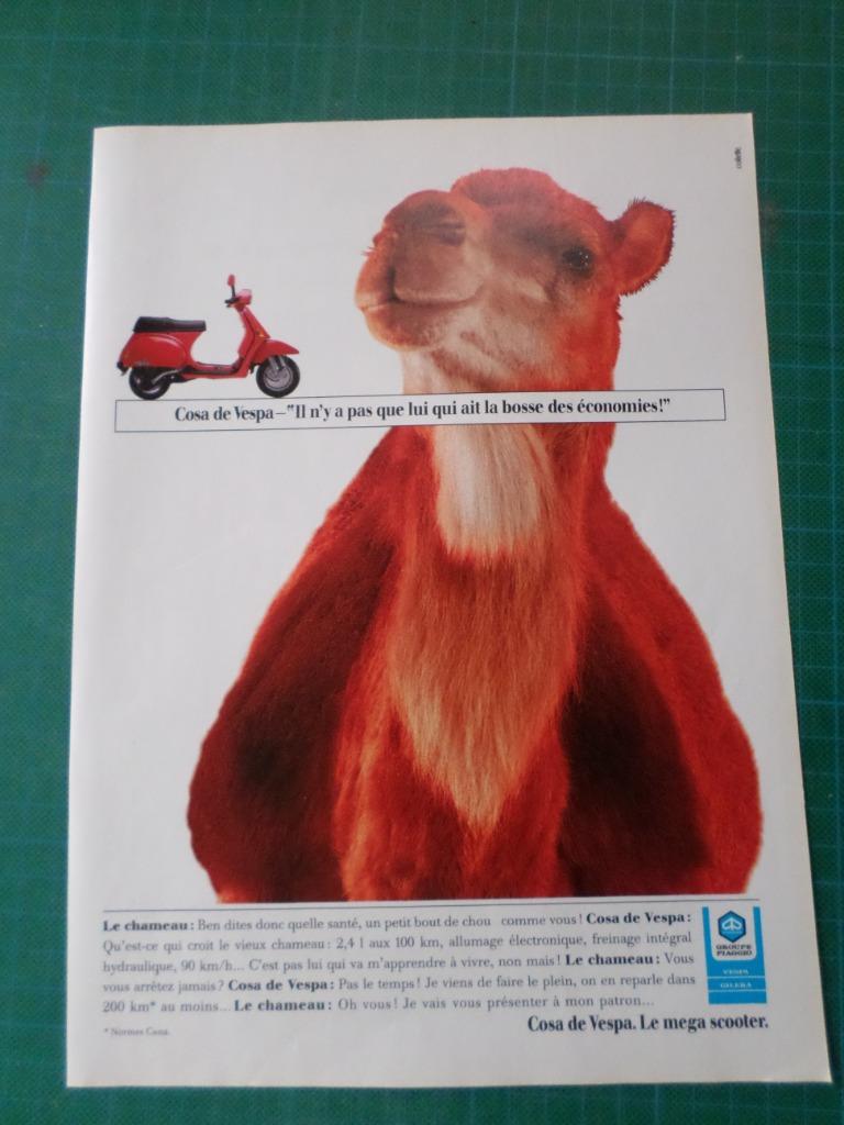 Cosa de Vespa scooter - 2 publicités papier - 1989, Enlèvement ou Envoi, Utilisé, Autres types