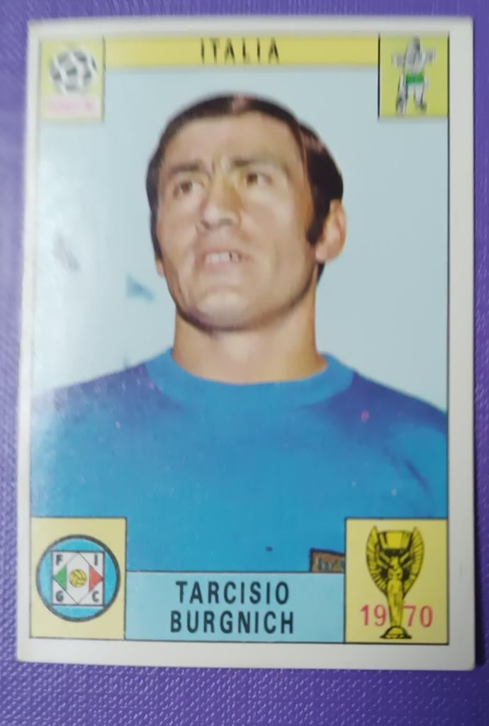 Carte Panini Coupe du monde de foot 1970, Mexique  BURGNICH, Envoi