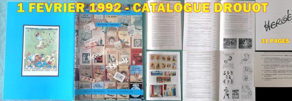 1992-DROUOT CATALOGUS 31 PAGINA'S TINTIN, Postzegels en Munten, Postzegels | Europa | België, Ophalen of Verzenden
