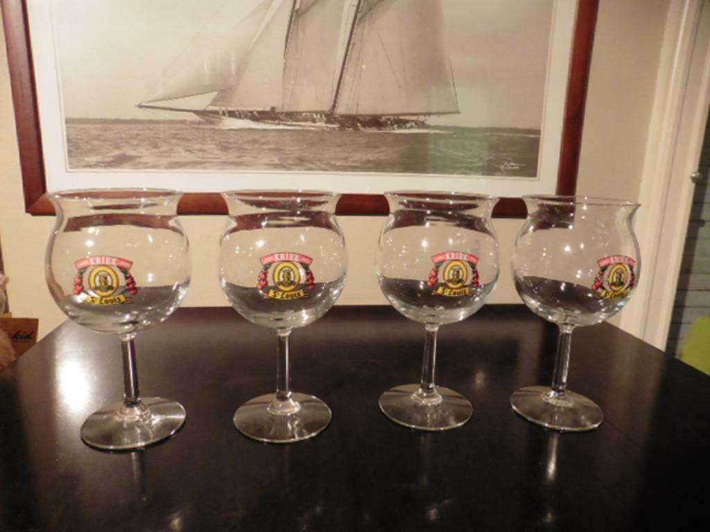St. Louis Kriek glas op voet, Ophalen of Verzenden, Zo goed als nieuw, Bierglas