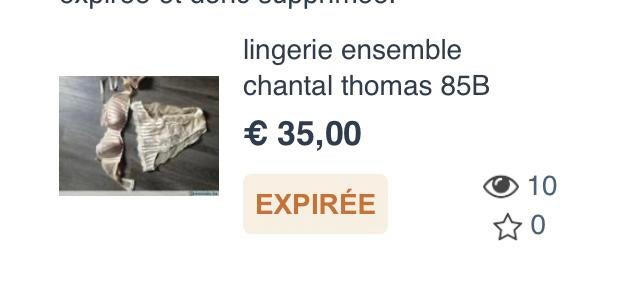 Lingerie ensemble Chantal thomas 85b