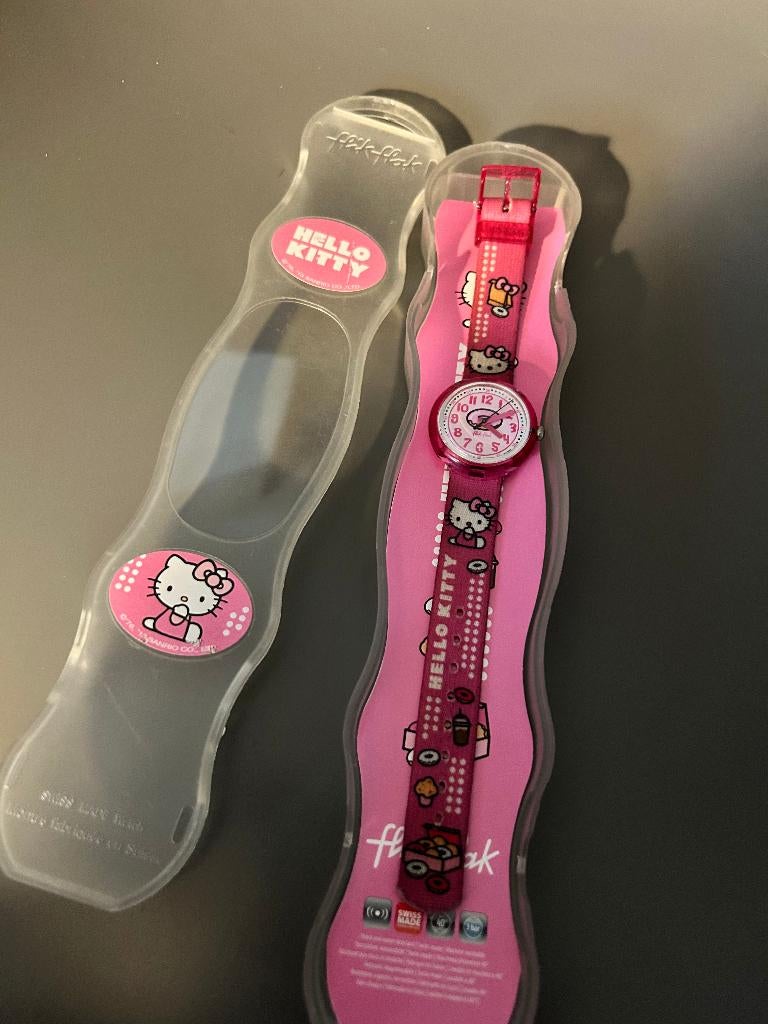 Montre Flik Flak Hello Kitty, Enlèvement, Utilisé, Rose, Fille
