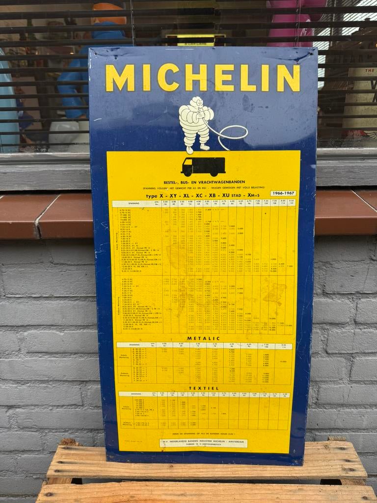 MICHELIN Banden oud reclamebord 1966, Verzamelen, Ophalen of Verzenden, Gebruikt, Reclamebord
