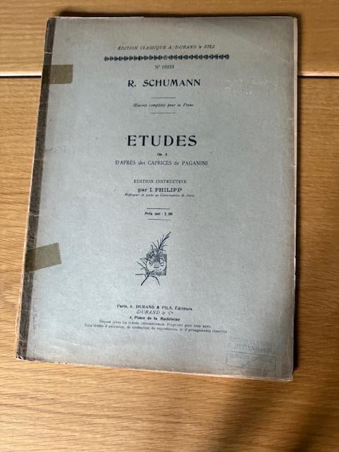 Robert Schumann — Études (les Caprices de Paganini), opus 3, Enlèvement ou Envoi, Artiste ou Compositeur, Classique, Utilisé