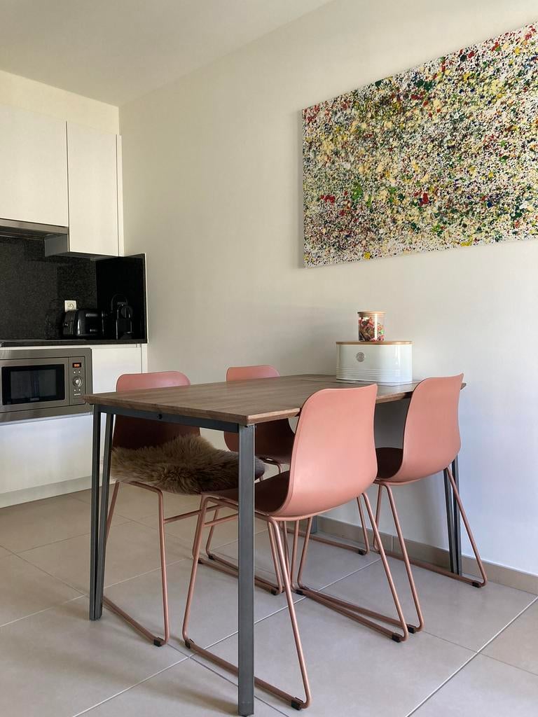 Stoelen en tafel, Huis en Inrichting, Tafels | Eettafels, Ophalen, Zo goed als nieuw