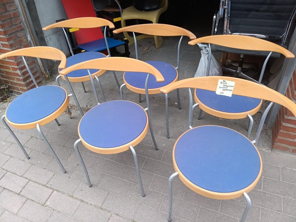 6 chaises élégantes, design scandinave., Enlèvement, Tissus