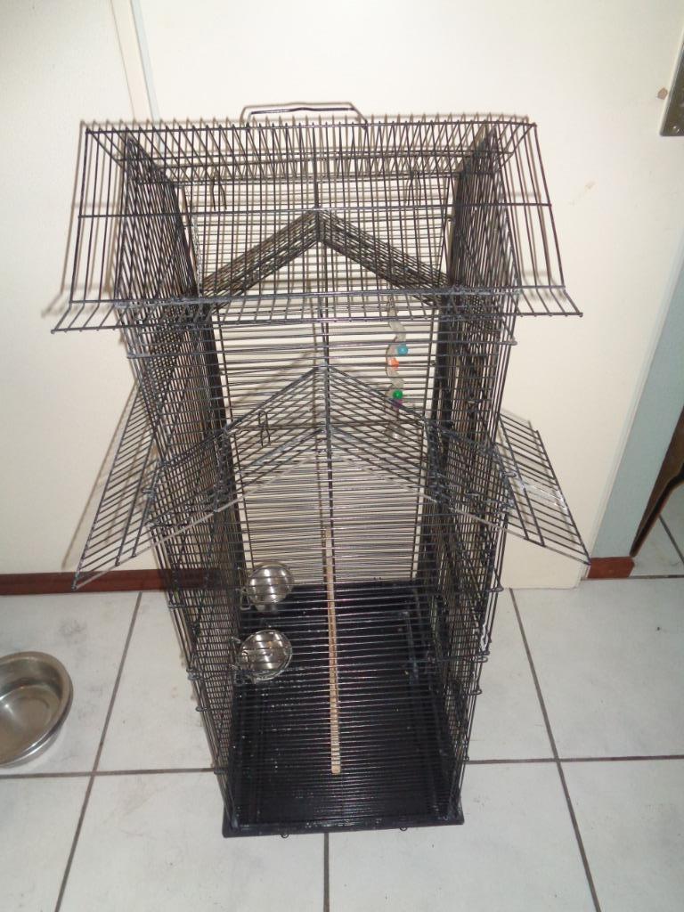 Ophangbare vogelkooi 54 x 46 x 105 cm, Ophalen, Zo goed als nieuw, Metaal, Vogelkooi