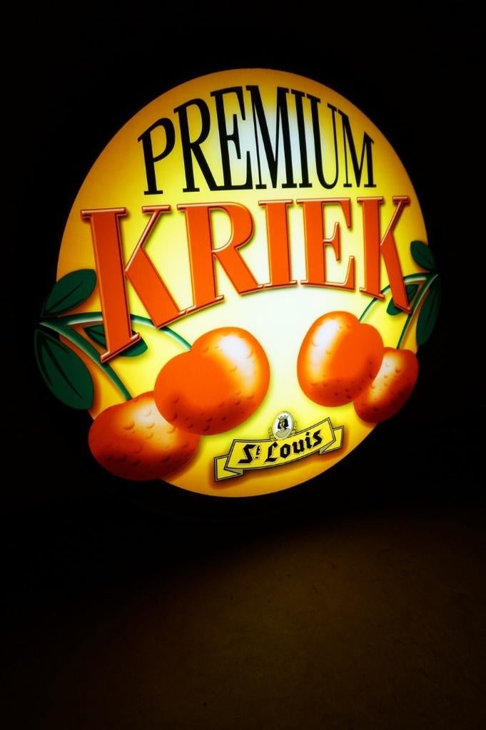 Kriek St. Louis Premium bier reclame led lichtbak, diam 83, Ophalen, Gebruikt