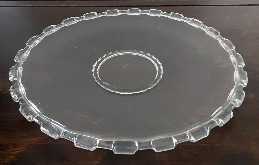 Glazen taartschaal, Ophalen of Verzenden, Glas