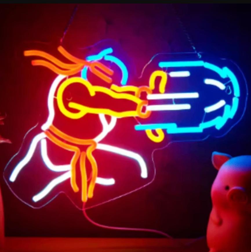 LED lamp neon stijl Street Fighter (42x28cm), Verzamelen, Ophalen of Verzenden, Nieuw
