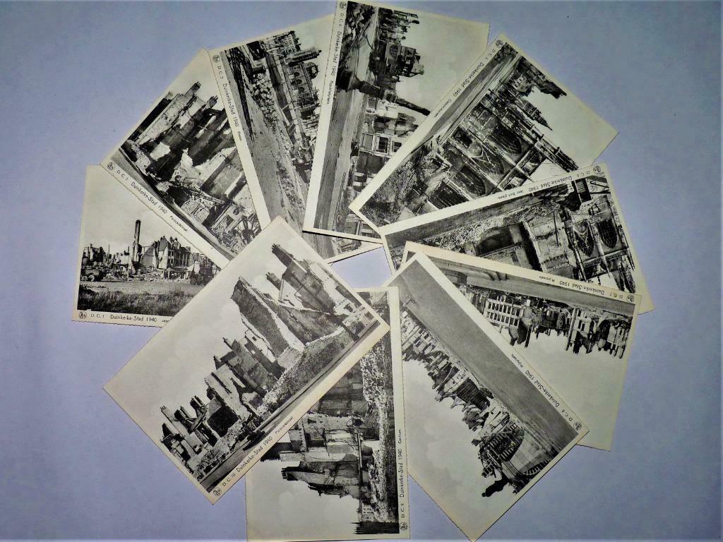 Lot ongelopen oorlogspostkaarten  Duinkerke stad 1940, Verzenden, Frankrijk