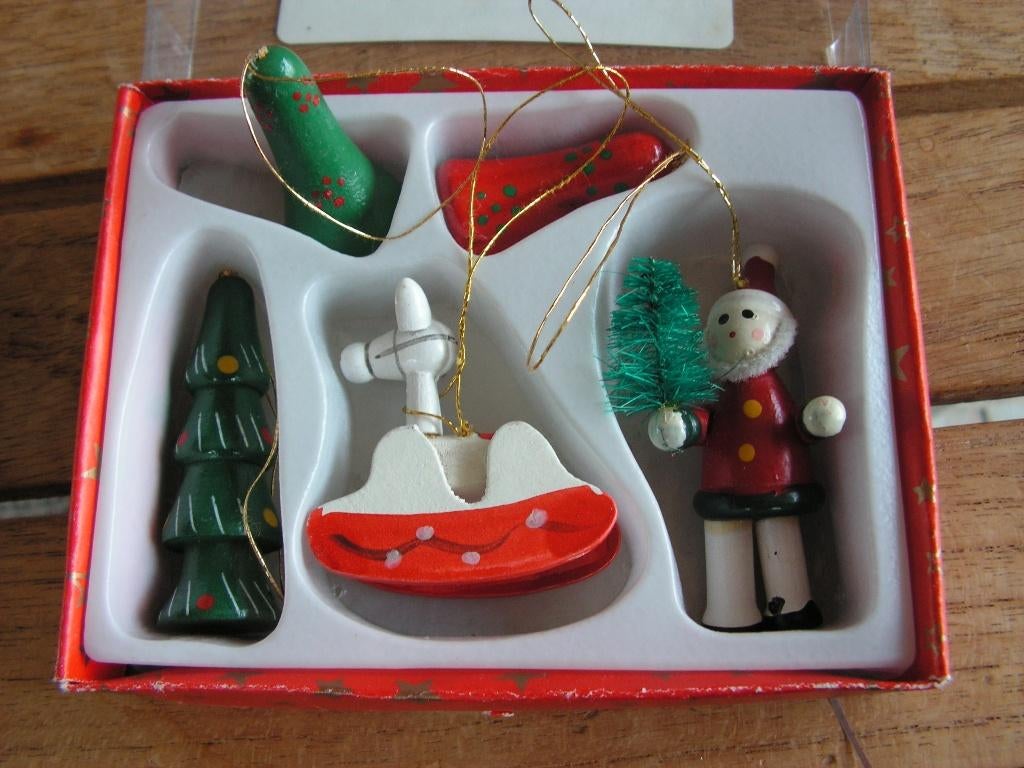 Set avec belles décorations de sapin de Noël en bois (neuf)., Enlèvement ou Envoi, Neuf