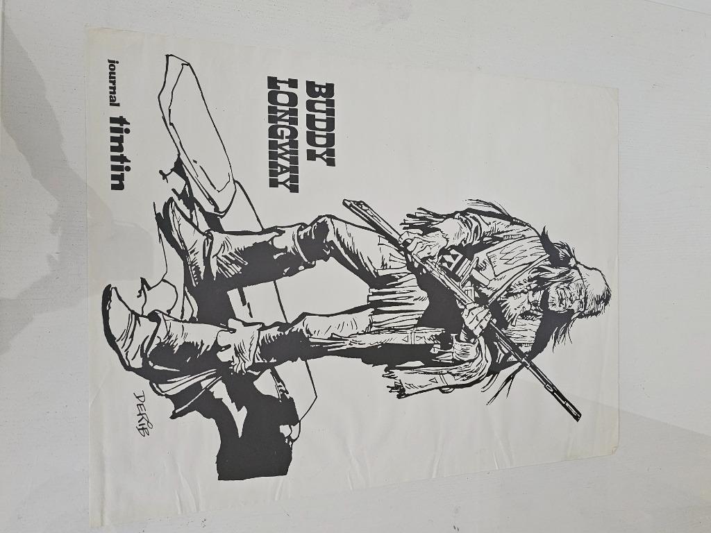 Derib Buddy Longway affiche journal Tintin jaren 80, Enlèvement ou Envoi
