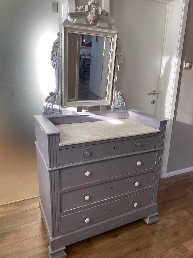 Meuble bois coiffeuse miroir, Enlèvement, Utilisé, 50 à 100 cm, 100 à 150 cm