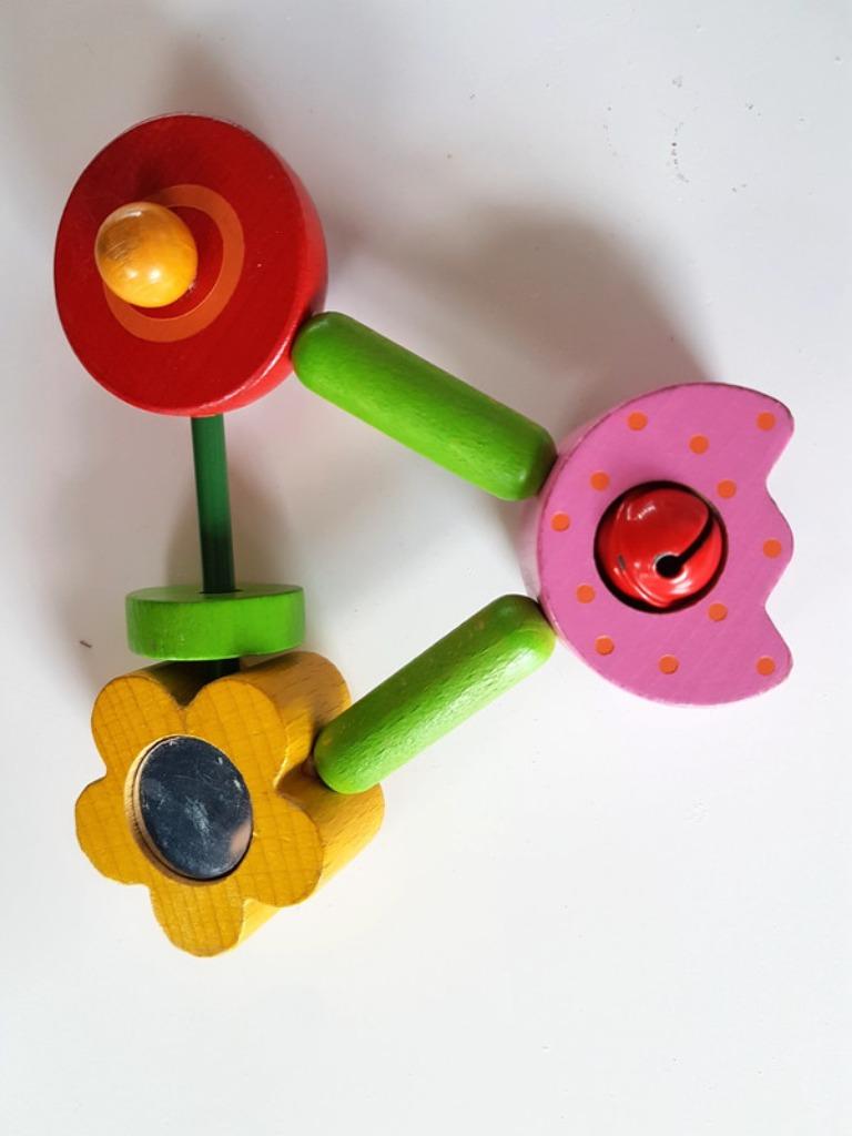 HABA - Hochet en bois coloré, Enlèvement ou Envoi, Utilisé, Hochet, Sonore