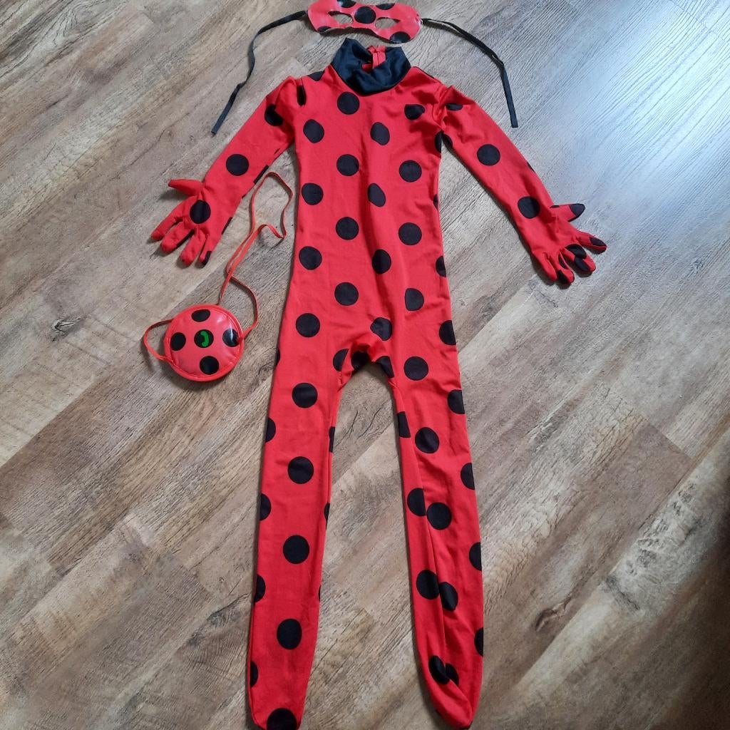 Miraculous ladybug costume enfant 110/116 cm -  5-6 ans, Ophalen, Zo goed als nieuw, 110 t/m 116, Meisje