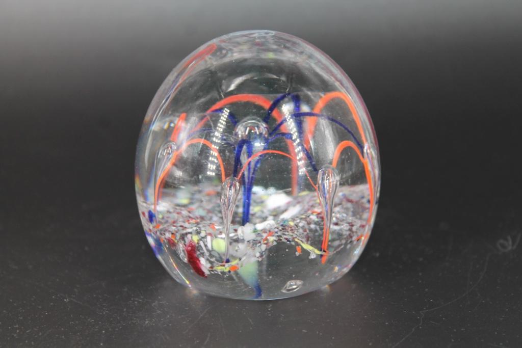 Presse papier sulfure en verre