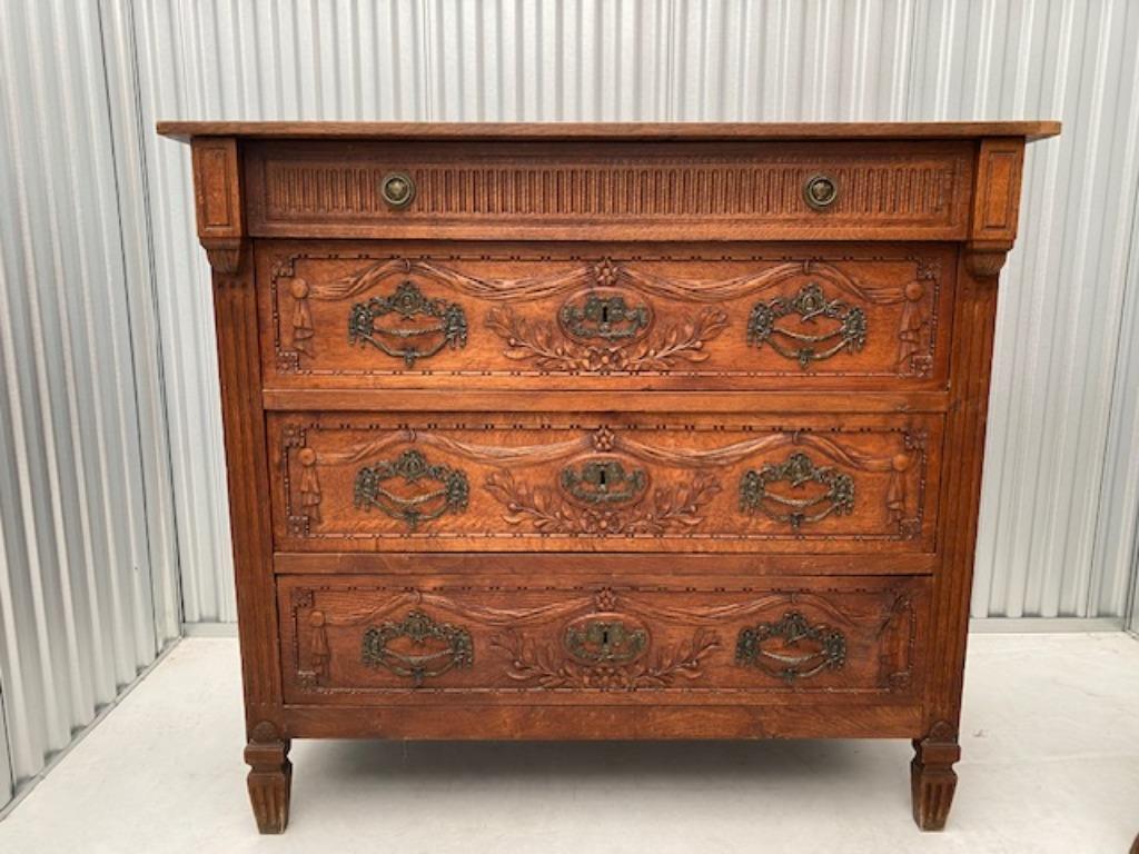 Meuble ancien avec 4 tiroirs (commode), Maison & Meubles, Armoires | Casiers, Enlèvement, Utilisé, Ancien