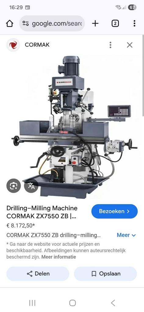 Metaal Freesmachine te koop, Doe-het-zelf en Bouw, Ophalen
