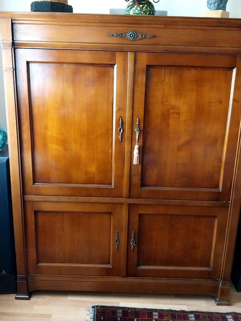 Tv kast in kersenhout, Huis en Inrichting, Kasten |Televisiemeubels, Ophalen, Gebruikt, 100 tot 150 cm, Kersenhout