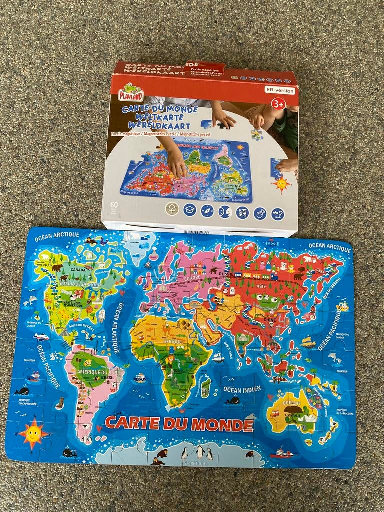 Magnetische puzzel wereldkaart, Ophalen, Zo goed als nieuw