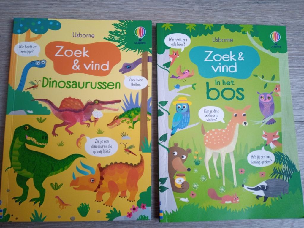 Boek zoek en vind in het bos zoek en vind dinosaurussen, Boeken, Ophalen of Verzenden, Nieuw