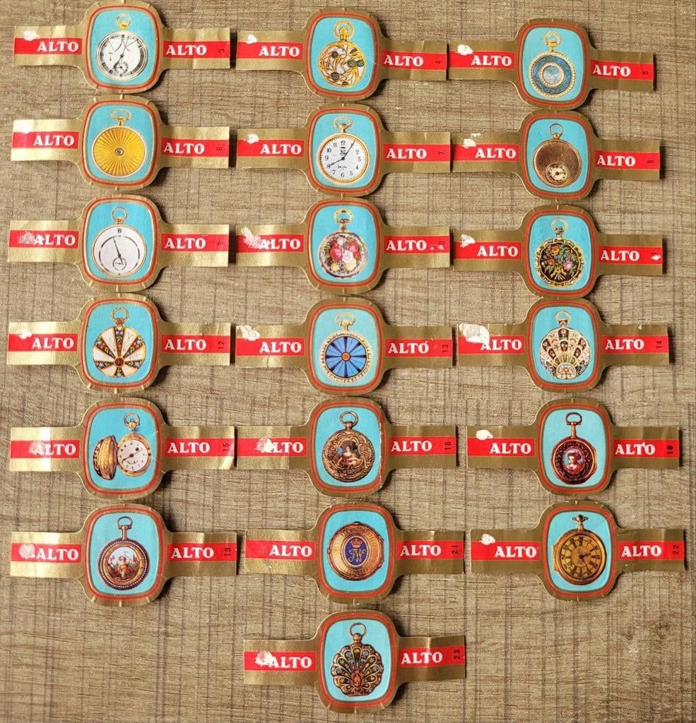 19 oude sigarenbandjes: Horloges, Ophalen of Verzenden, Gebruikt, Sigarenbandjes