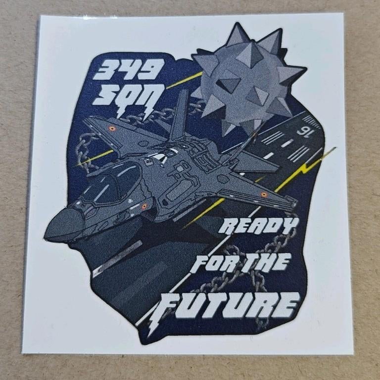 349 SQN Kleine Brogel Sticker, Verzamelen, Militaria | Algemeen, Ophalen of Verzenden, Luchtmacht, Embleem of Badge
