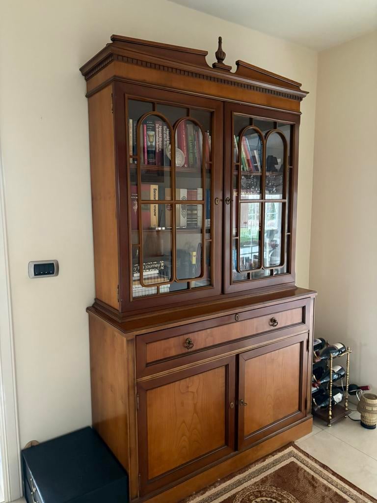 Secretaire/boekenkast in kersen hout, Huis en Inrichting, Ophalen, Zo goed als nieuw