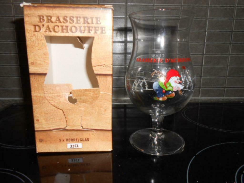 La Chouffe bierglas in doos 33 cl, Ophalen of Verzenden, Zo goed als nieuw, Glas of Glazen, Overige merken